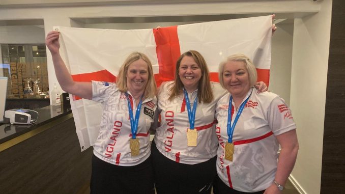 Photo of Angie Brown, Natalie Hart & Gaye McCully Doubles Gold